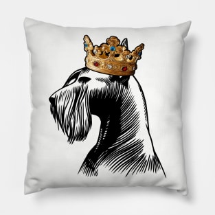 Giant Schnauzer Dog King Queen Wearing Crown Pillow