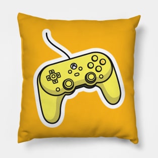 Joystick Controller and Game Pad Stick Sticker vector illustration. Sports and technology gaming objects icon concept. Video game controller or game console sticker logo design with shadow. Pillow