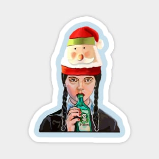 Wednesday Addams, 'coping' with Christmas hat Magnet