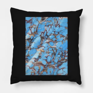 Blue Marbled Paper Pillow