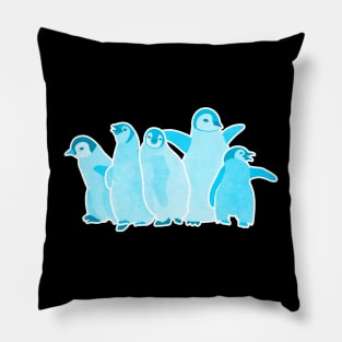 Blue Penguins Pillow