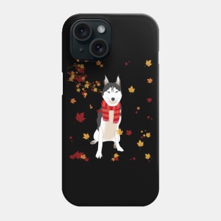 Cute Siberian Husky Dog Autumn Thanksgiving Gifts Phone Case