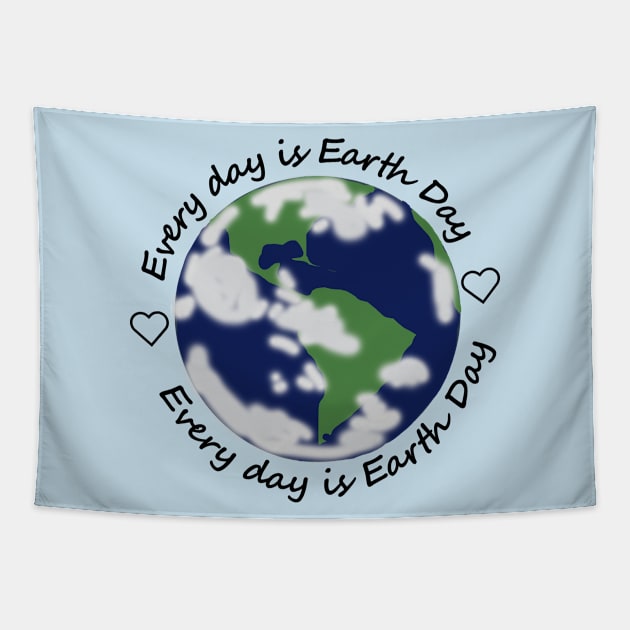 Every Day is Earth Day Eco Hearts Tapestry by ellenhenryart