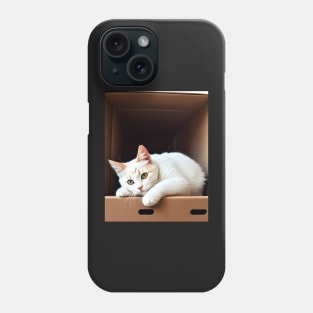 Cat inside a box - Modern digital art Phone Case