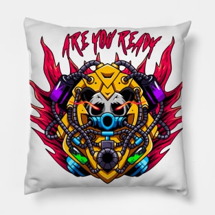 Panda mecha illustration artwork Pillow