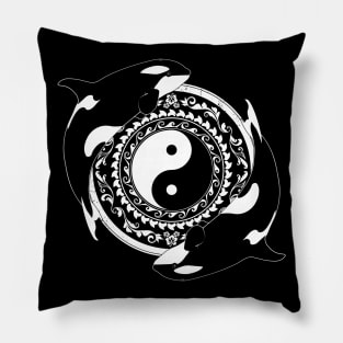 Yin and Yang Killer Whales Pillow