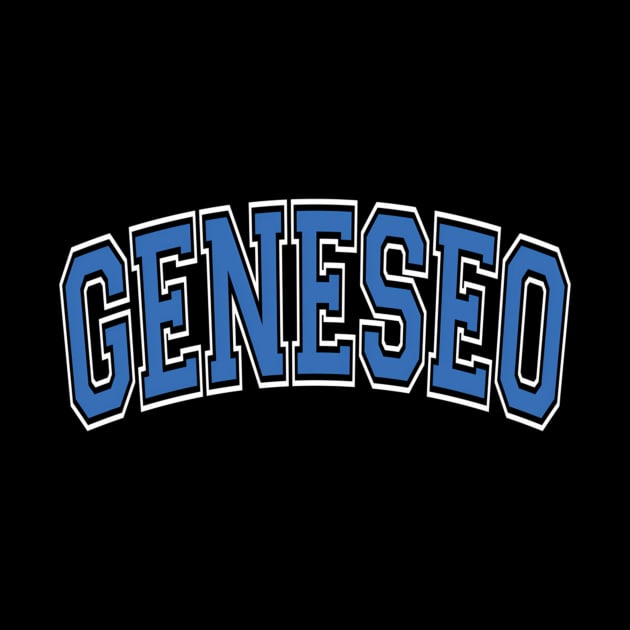 Geneseo Ny New York Varsity Style Blue Text by SnugFarm