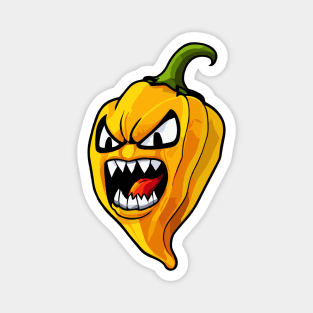 Angry Yellow Hot Habanero Pepper Magnet