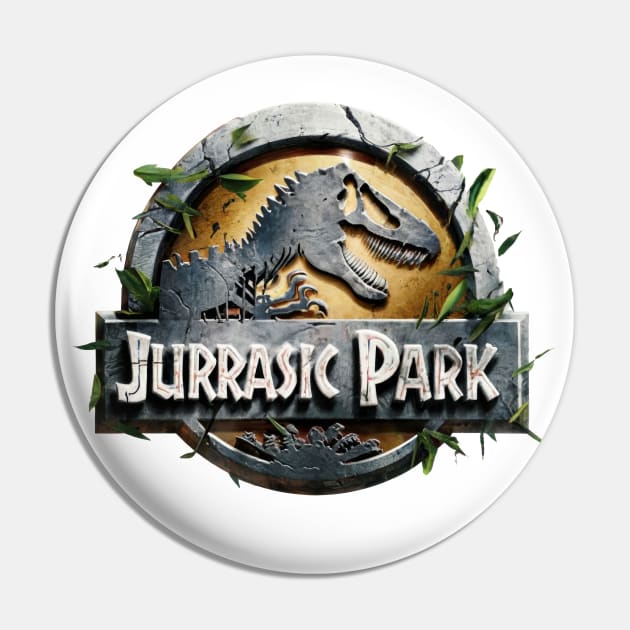 Jurrasic Park logo engraved in stone Pin by byNIKA