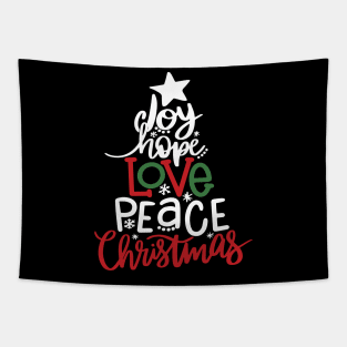 Joy Hope Love Peace Christmas Tapestry