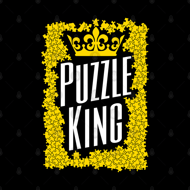 Puzzle King Crown Jigsaw Pieces Puzzler Hobbyist Funny by Grandeduc