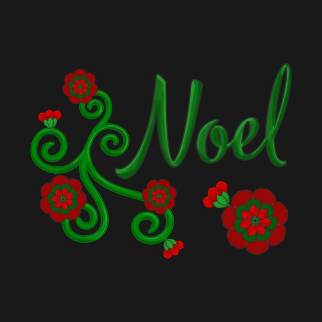 Noel Floral Christmas Art by AlondraHanley