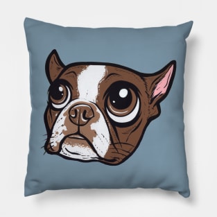 Brown Boston Terrier Pillow