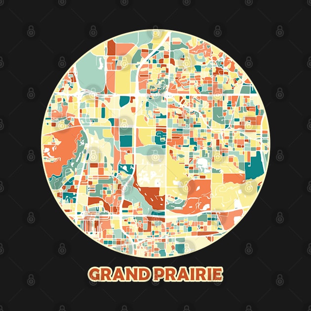 Grand Prairie map in mozaique colors by SerenityByAlex