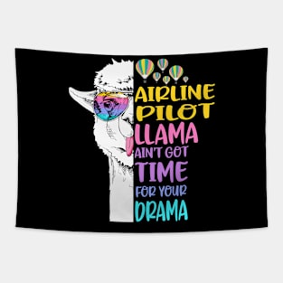 Airline Pilot Llama Tapestry