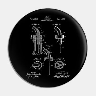 Whiskey Screwtop Dispenser Patent Blueprint 1958 Pin