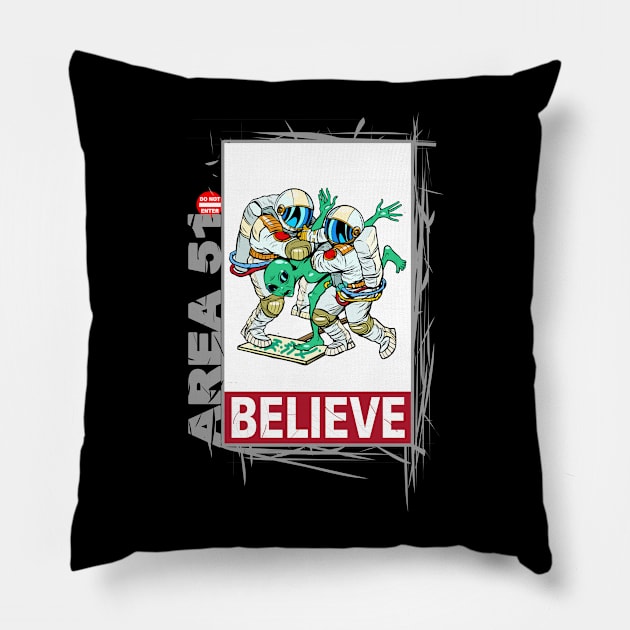 Area 51, I Believe! Alien Collection #006c Pillow by jonathanptk