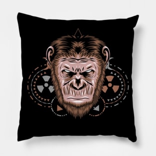 ape head retro Pillow