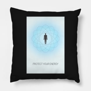 Positive Affirmation Blue Aura Gradient Protect Your Energy Pillow