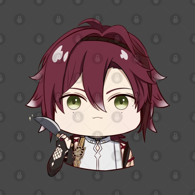 Chibi Shikanoin Heizou Genshin Impact hold a knife by xiaoweii