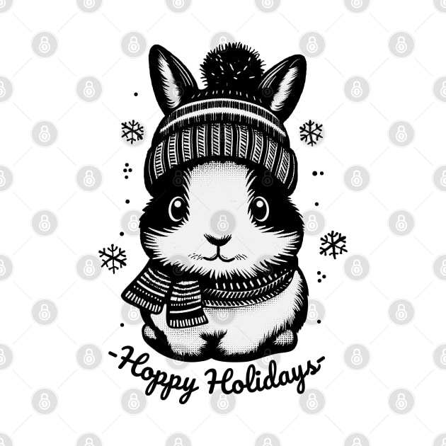 Hoppy Holidays: Festive Bunny's Snowy Celebration by 1BPDesigns