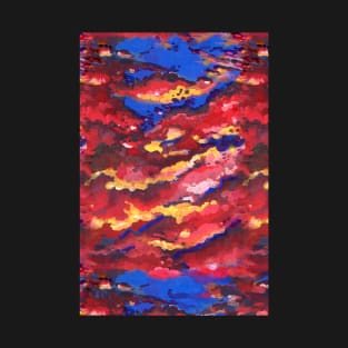 Red and Blue Sky Clouds T-Shirt