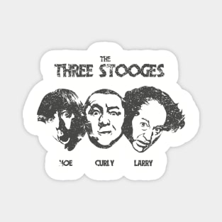 They are the amazing Three Stooges. Moe, Curly and Larry. Magnet