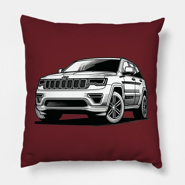 Jeep Grand Cherokee Pillow by Vehicles-Art