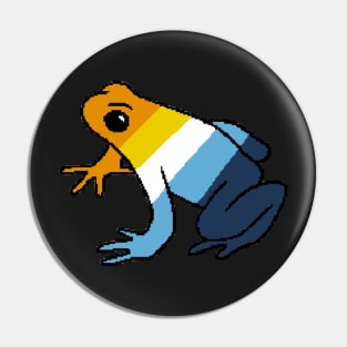 Pixel AroAce Frog Pin