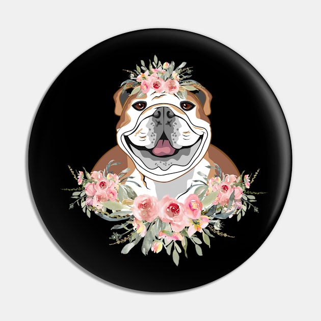 Pretty Floral Pitbull Pit Bull Gift for Women Pin by JPDesigns