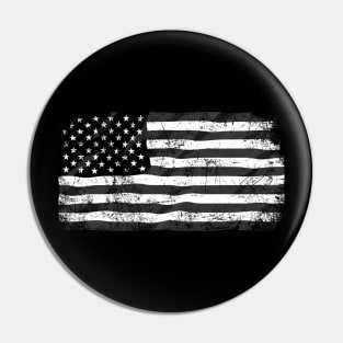 Black and white American flag Pin