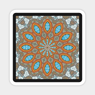 Turquoise Flower Mandala Magnet