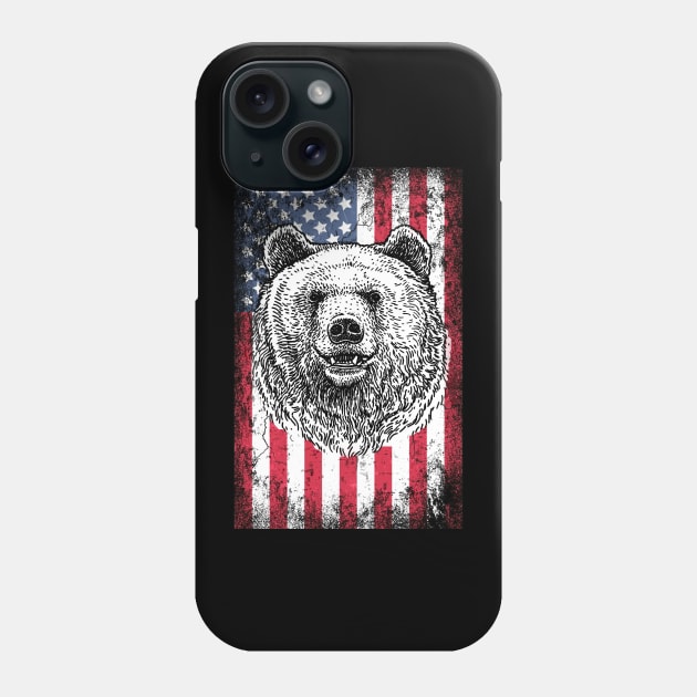 Patriotic Bear American Flag Phone Case by Sinclairmccallsavd