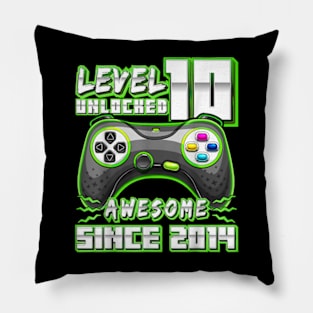 10th Birthday Gamer 10 Year Old Bday Boy Ten Son Pillow