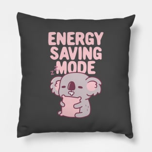 Funny Napping Koala Bear Energy Saving Mode Pillow