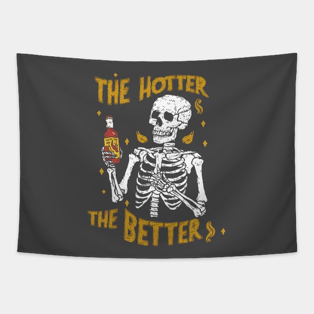 The Hotter the Better Skeleton Tapestry by Moulezitouna