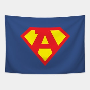 Letter A Superhero Symbol Tapestry