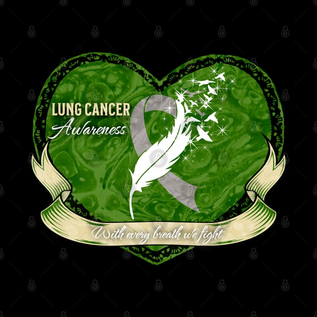 Lung Cancer Awareness Emerald Heart Edition by mythikcreationz