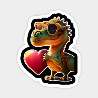 The Heart-Stealing T-Rex Valentine's Day Tee Magnet