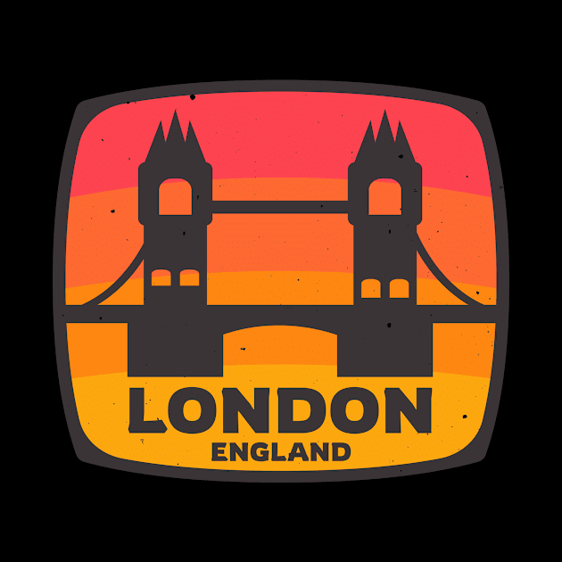 London England Tower Bridge Retro UK by Foxxy Merch