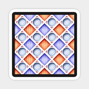 Geometric Pattern, Rhombic Harlequin Motif with Hole Imitation Magnet
