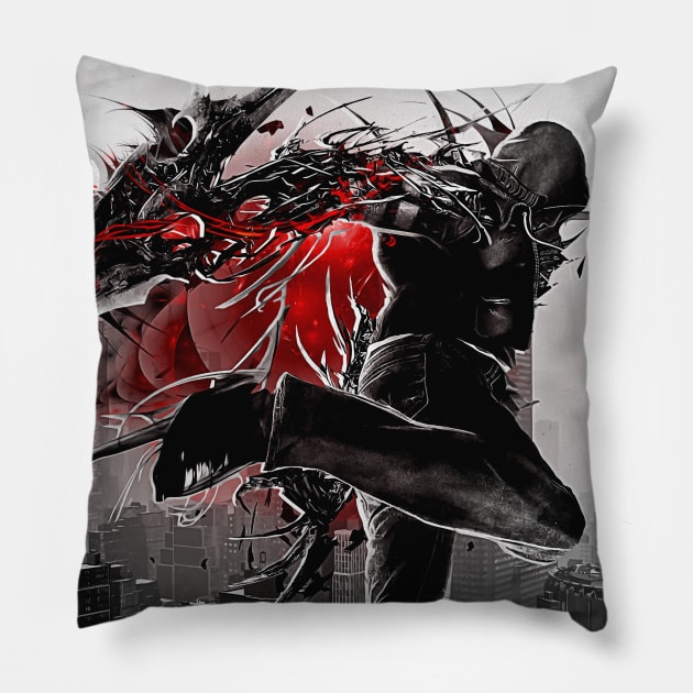 Alex Mercer Prototype Vector Pillow by syanart