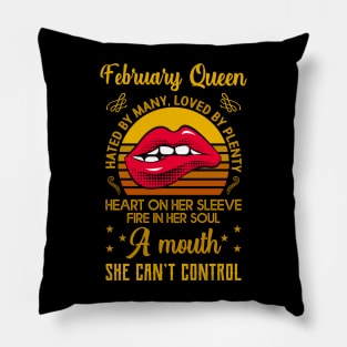 February Birthday Queen Pillow