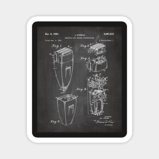 Electric Shaver Patent - Barber Stylist Bathroom Décor Art - Black Chalkboard Magnet