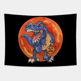 Halloween Dinosaur T Rex Trick or Treating Tapestry