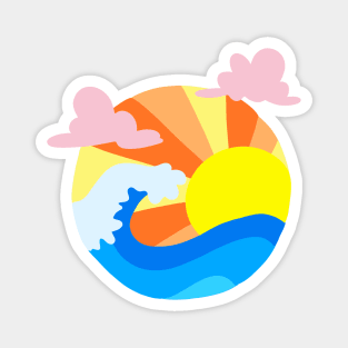 Retro summers wave Magnet