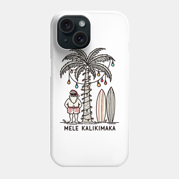 Mele Kalikimaka Hawaiian Christmas In July Hawaii Santa Phone Case by KsuAnn