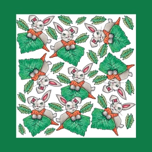 Chubby Bunny, Rabbit & Carrots Pattern T-Shirt