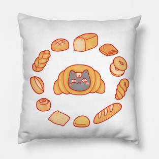 Circle of Bread Cat v1 Pillow