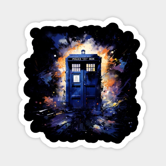 Tardis Watercolor - Time and Space Magnet by Brilliant Tee Shop